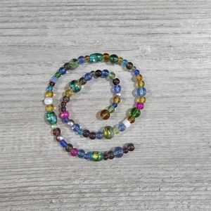 010 Multi- color, multi-size glass beads for jewelry making - 15 inch strand